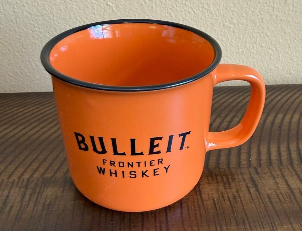 Bulleit whiskey mug orange